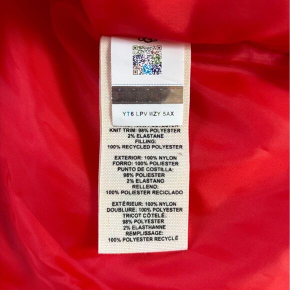 UGG Ronney Cropped Puffer Jacket Coat Womens Size Large Red - Picture 14 of 16